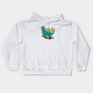 Green Asian Turtle Dragon Kids Hoodie